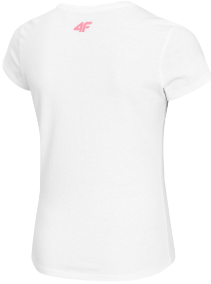 T-shirt dziewczęcy 4F JTSD008 biały